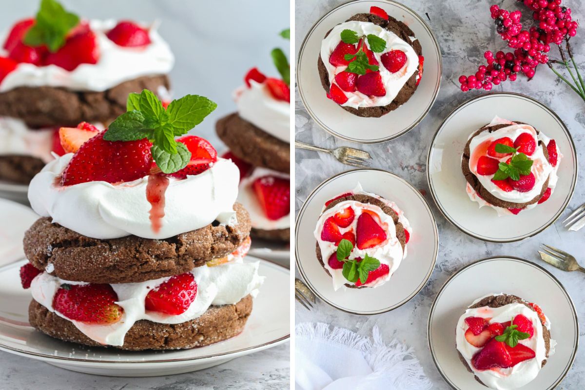 Air Fryer Chocolate Strawberry Shortcake | Egg & Dairy Free.