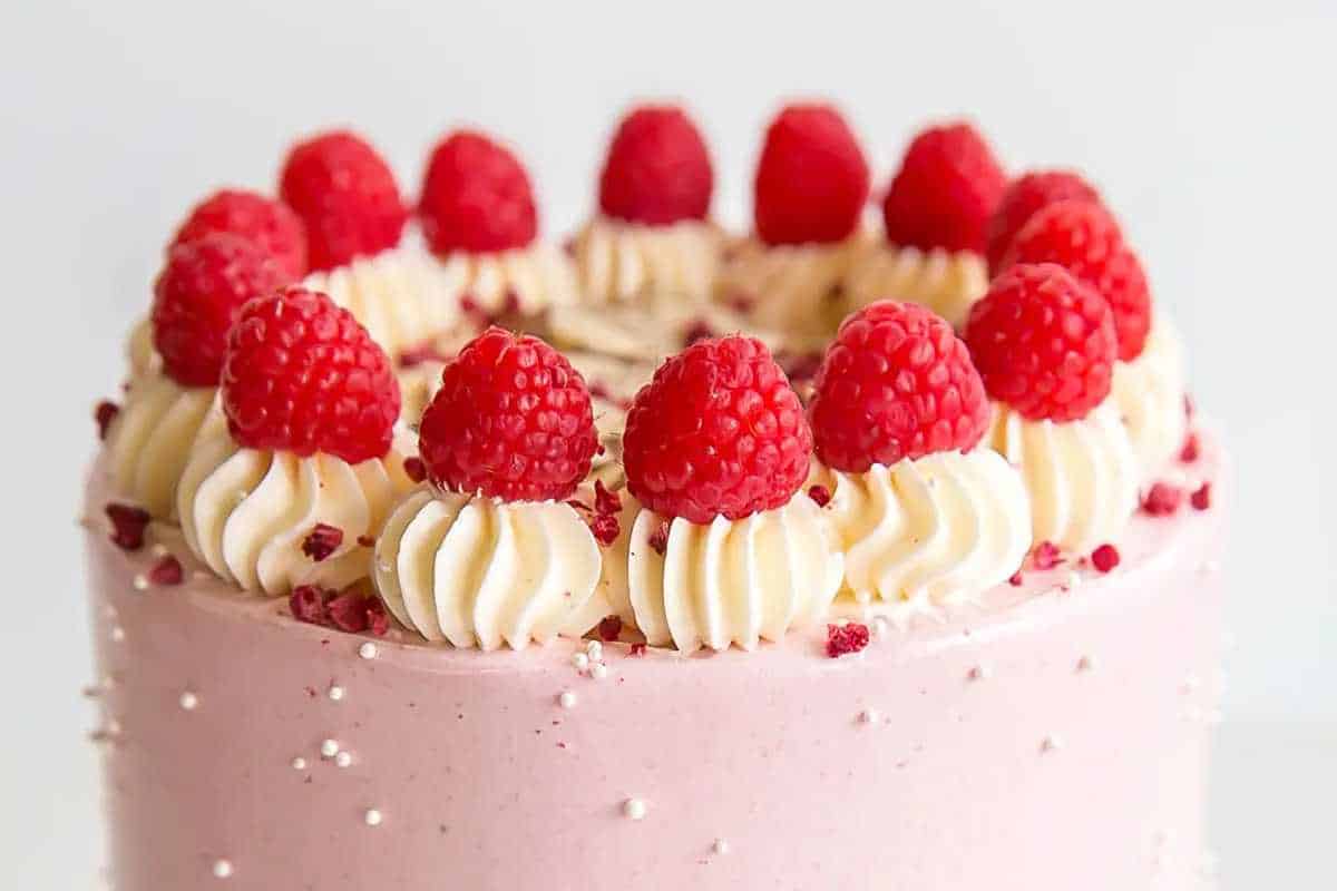 Bakewell Cake (Raspberry Almond Cake). 