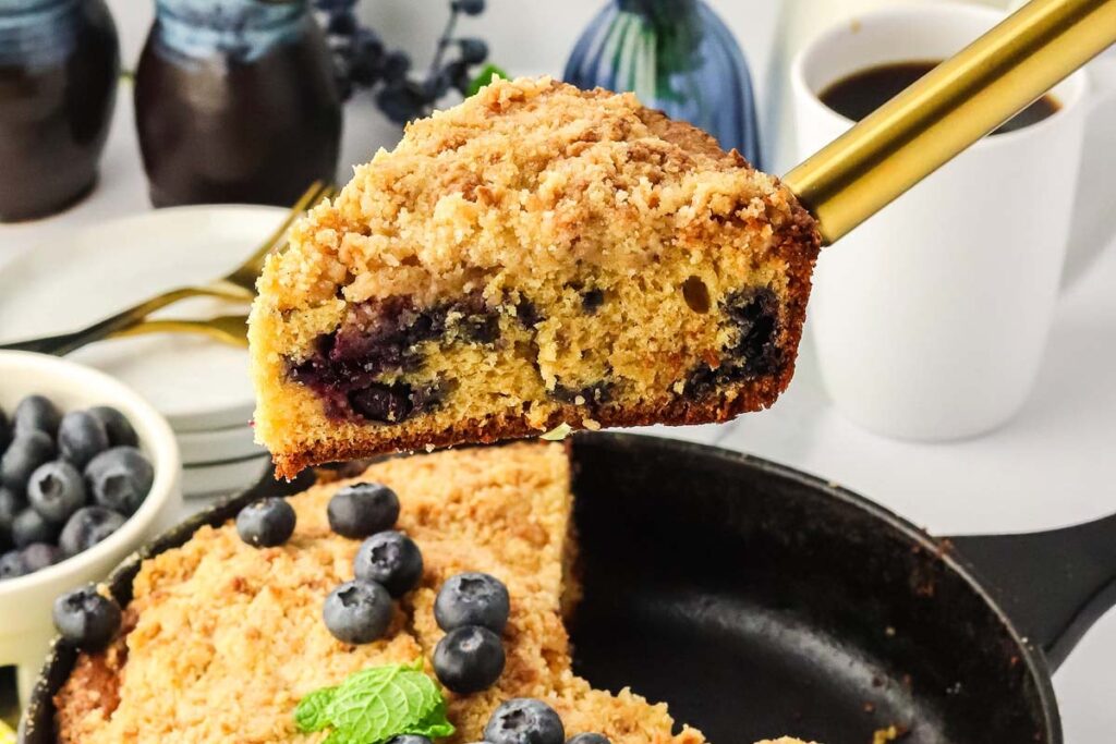 Blueberry Skillet Crumb Cake.