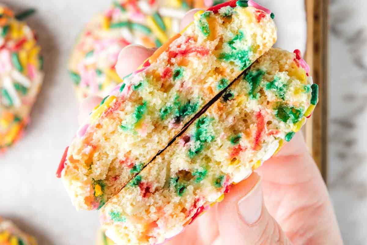 Chewy Sprinkle Cookies. 