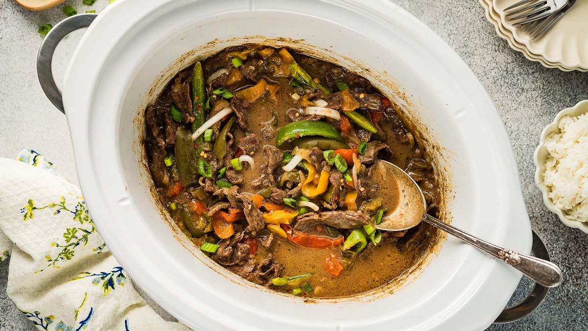 Crockpot Pepper Steak.