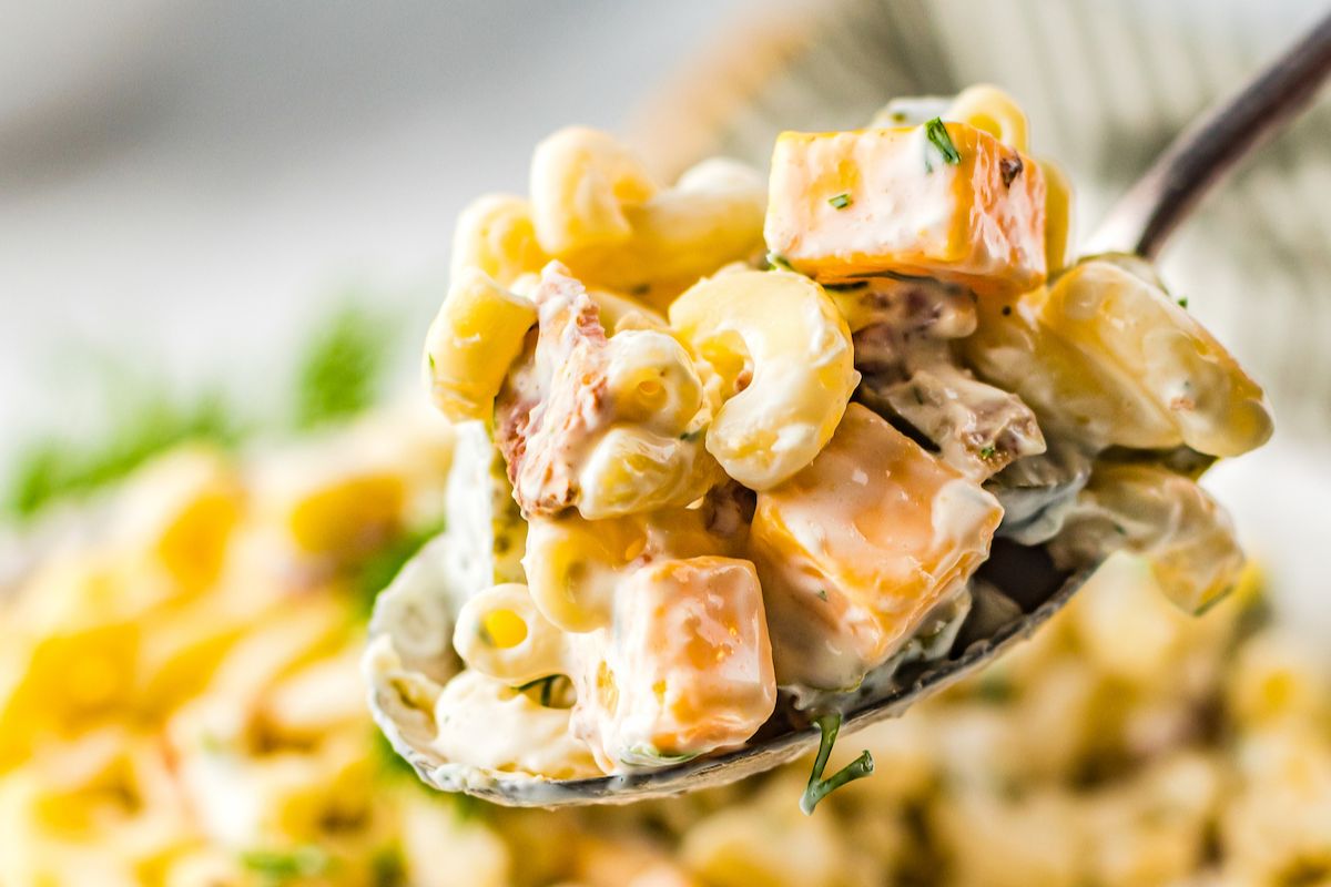Dill Pickle Pasta Salad. 