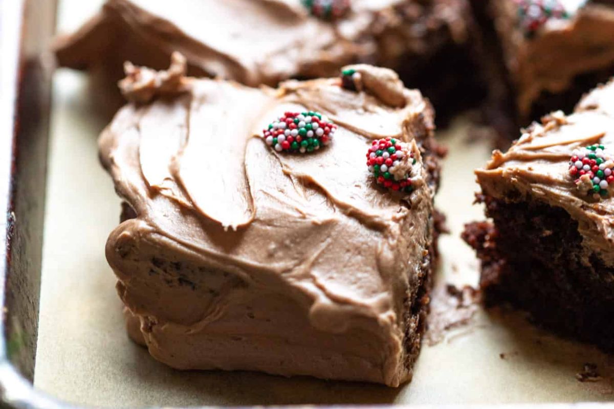 Gluten Free Chocolate Sheet Cake. 