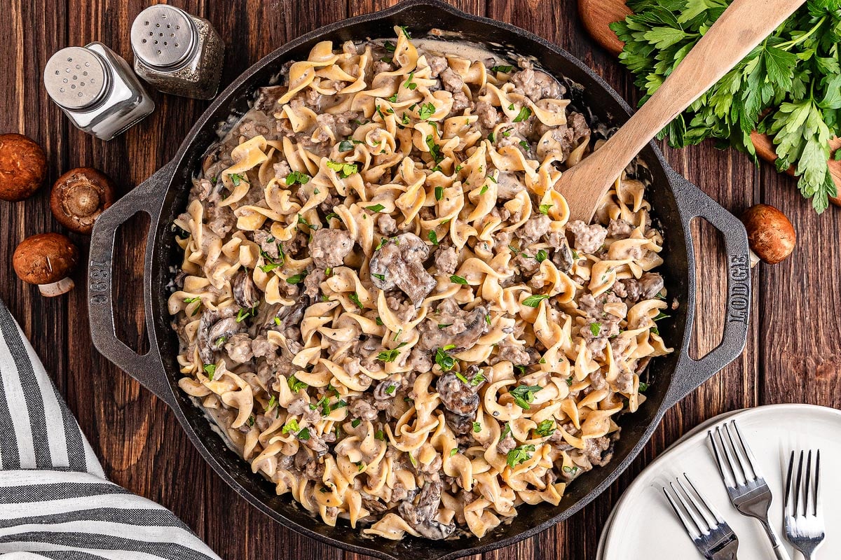 Ground Beef Stroganoff.