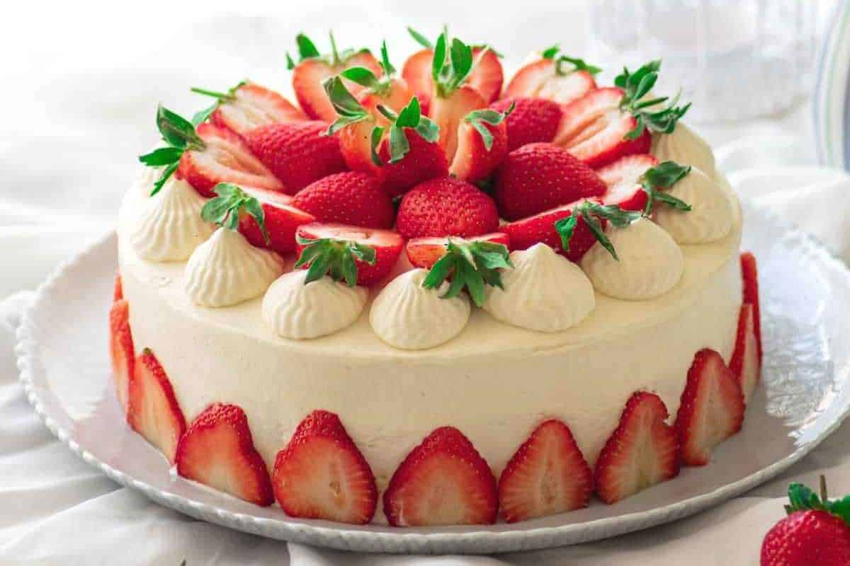 Japanese Strawberry Shortcake (Christmas Cake). 
