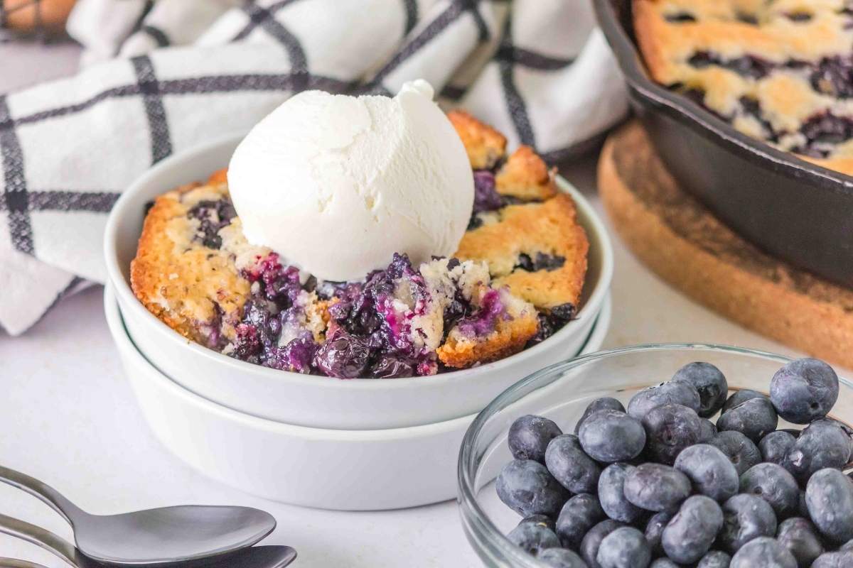 Bisquick Lemon Blueberry Cobbler.