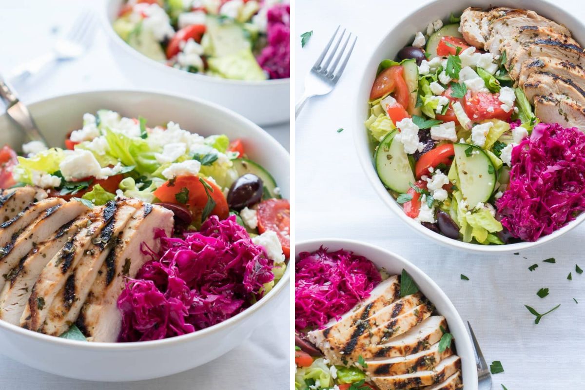 Mediterranean Salad Bowls. 