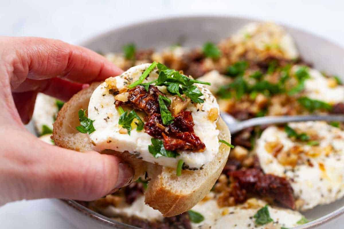Mozzarella And Sun-Dried Tomato Appetizer.