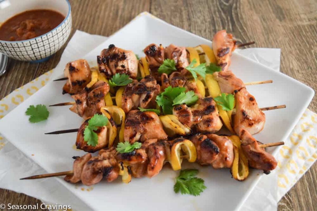 Pineapple Grilled Chicken Skewers. 