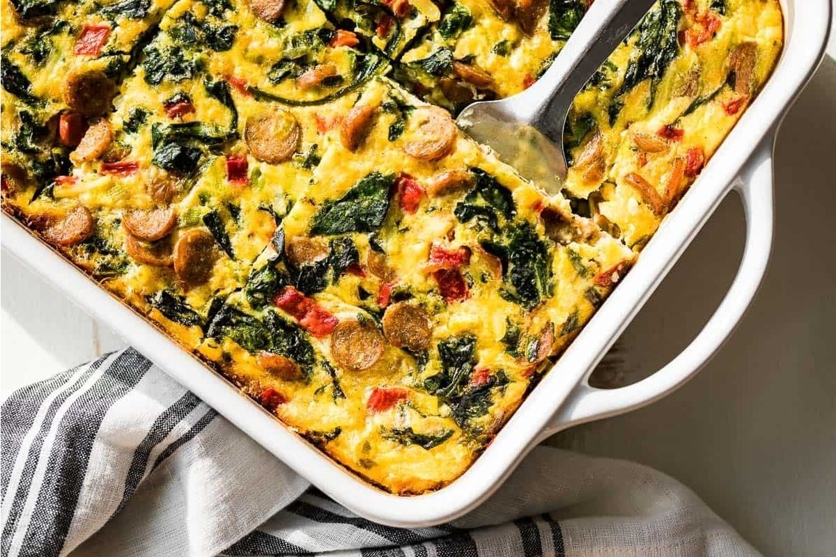 Sausage Hash Brown Breakfast Casserole. 