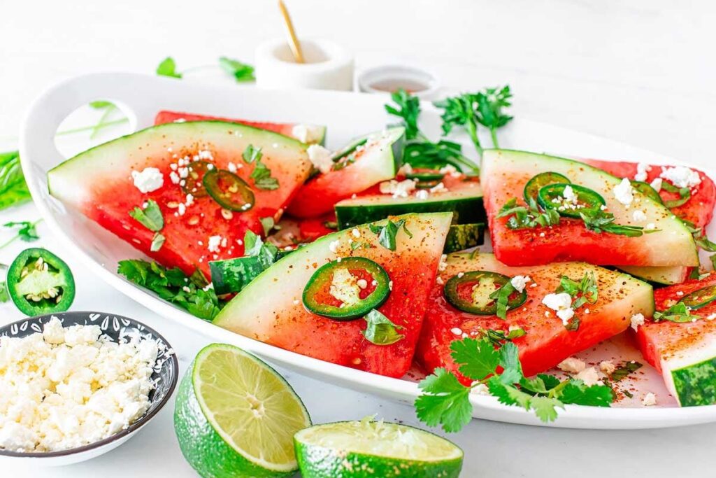 Spicy Watermelon Jalapeño Salad.