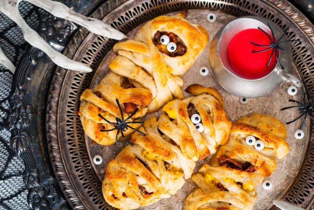 Halloween Mummy Breakfast Rolls.