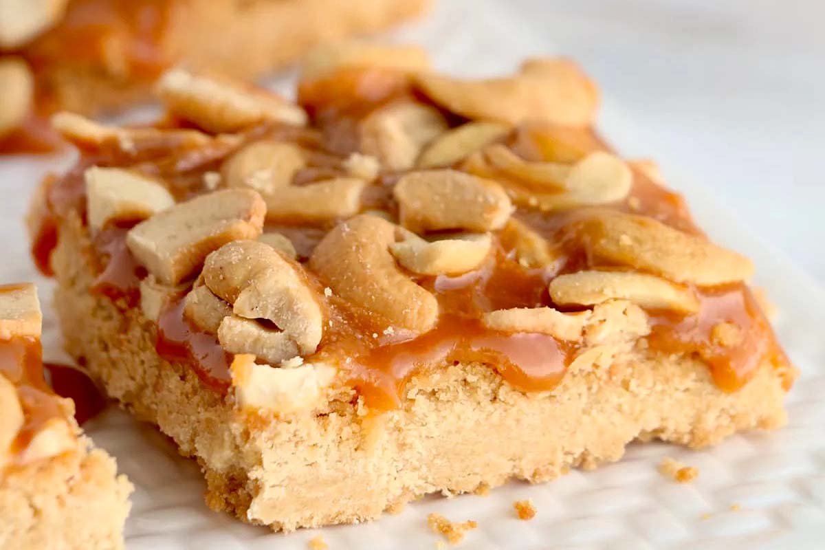 Butterscotch Caramel Cashew Bars.