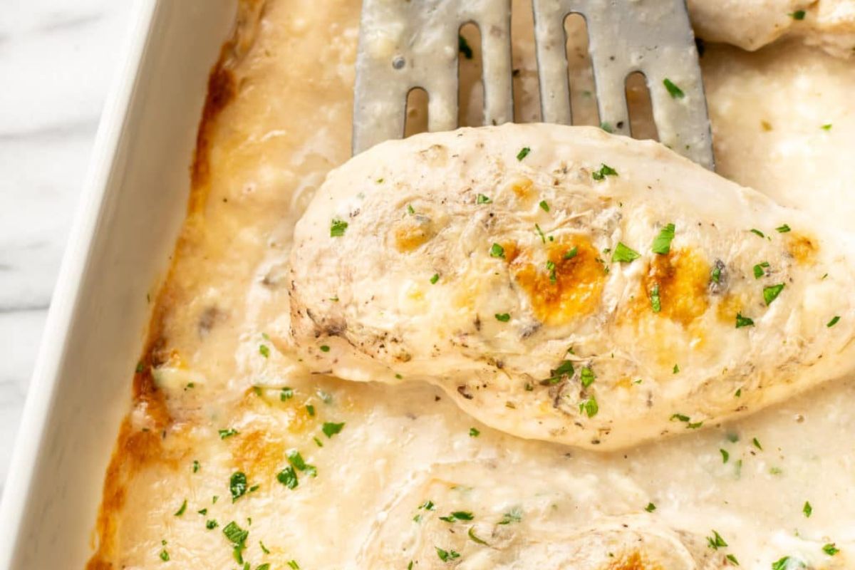 Cream of Mushroom Soup Chicken Bake. 