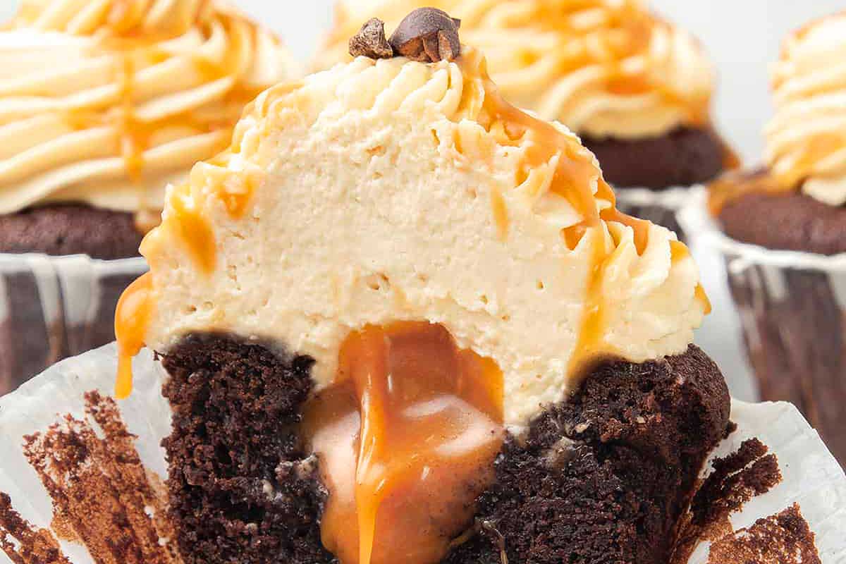 Chocolate Caramel Cupcakes.