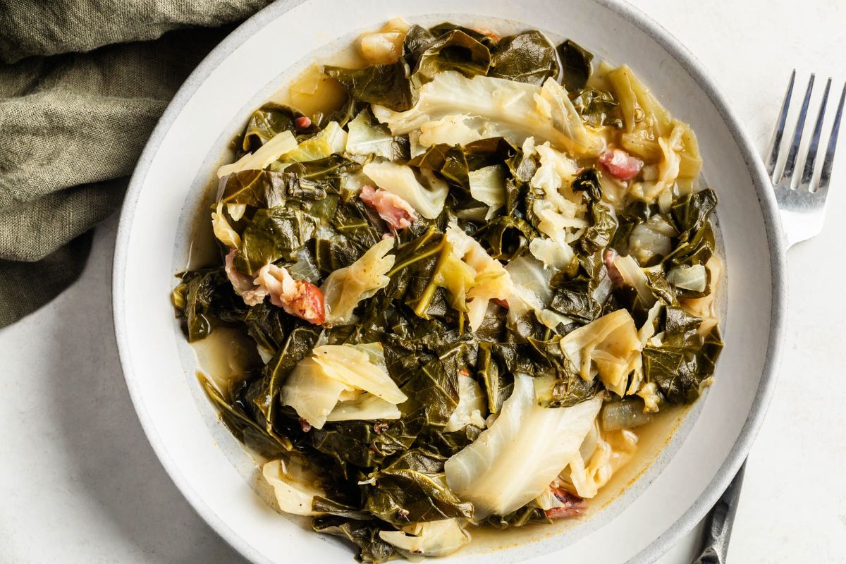 Collard Greens And Cabbage.