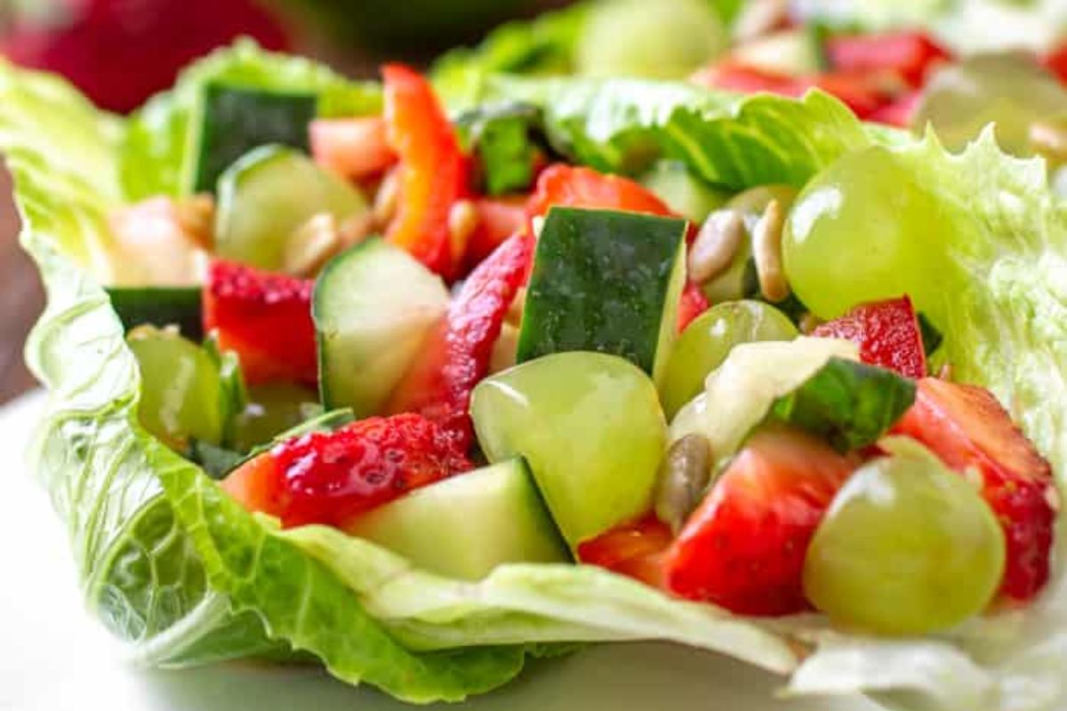 Delicious Fruit And Vegetable Salad. 