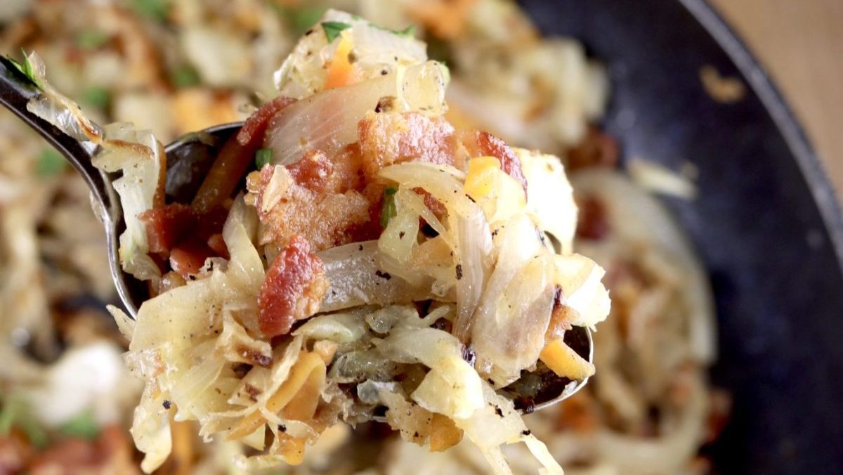 Fried Cabbage {With Bacon & Onion}.