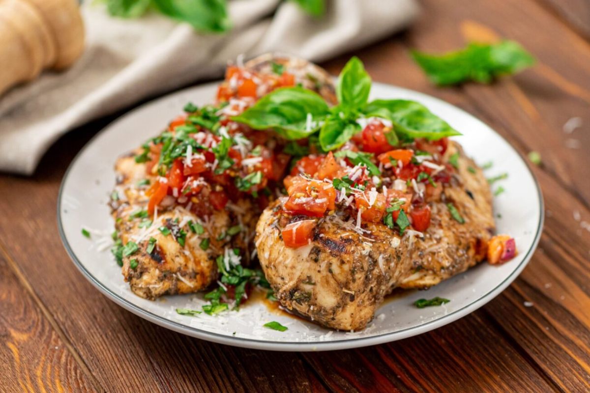 Grilled Bruschetta Chicken. 