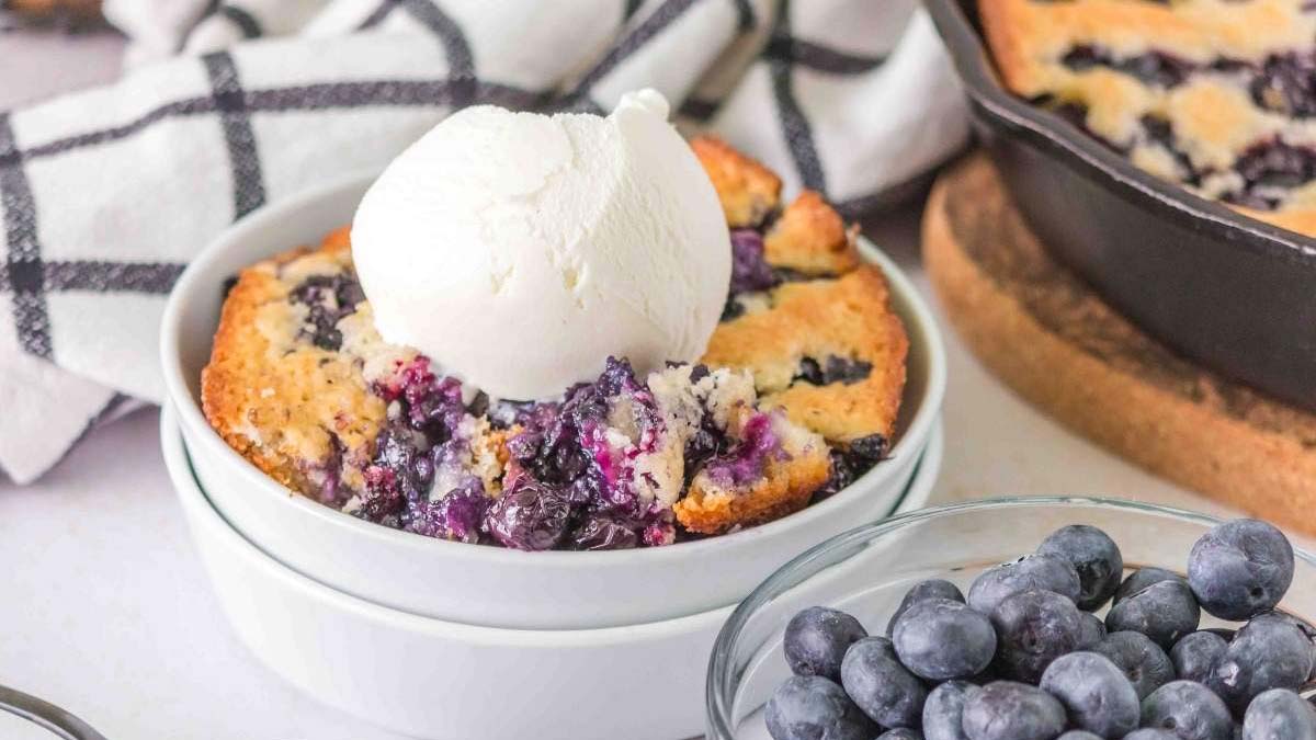 Bisquick Lemon Blueberry Cobbler.