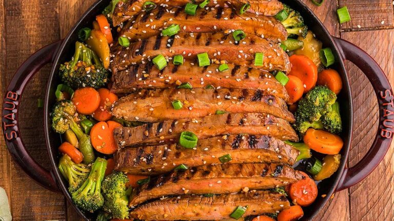 Teriyaki Flank Steak with Veggies.