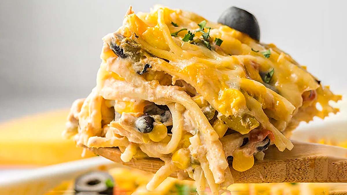 Fiesta Chicken Pasta Casserole.