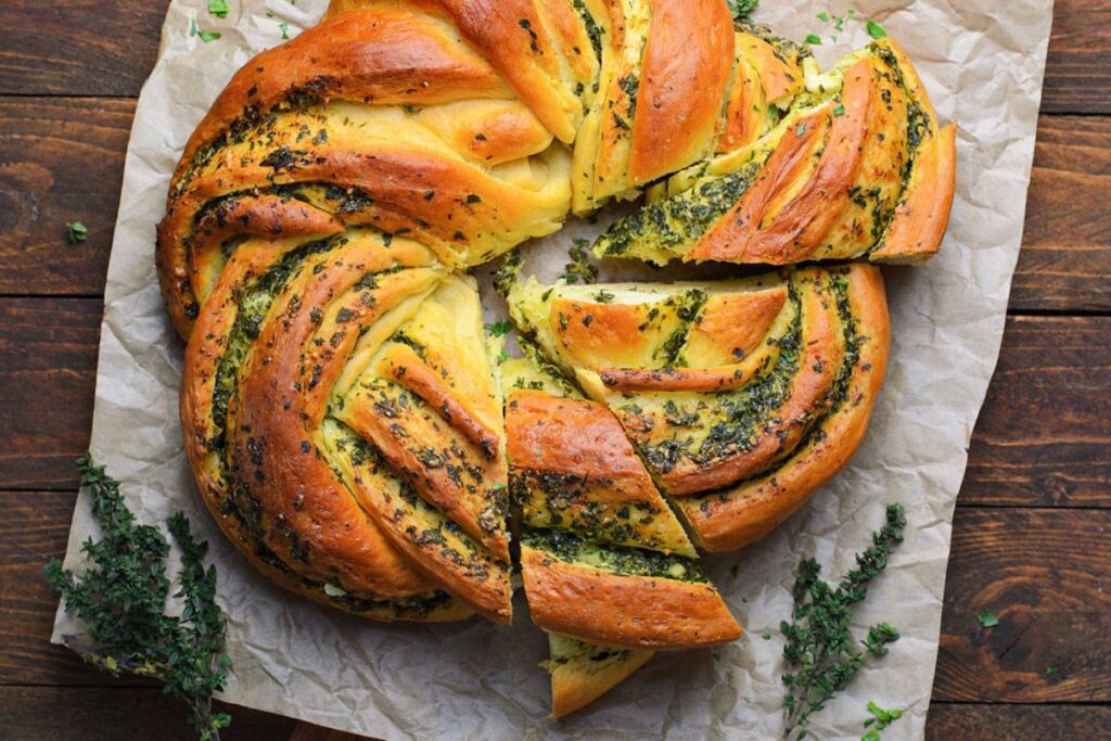 Garlic Herb Bread Wreath.