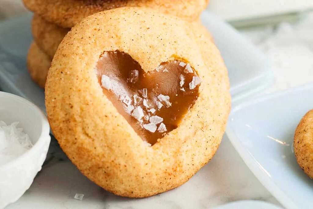 Salted Caramel Heart Center Snickerdoodles.