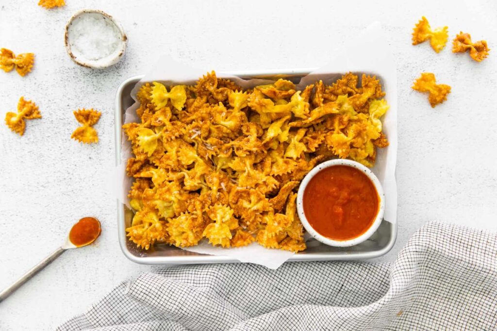 Garlic Parmesan Pasta Chips.